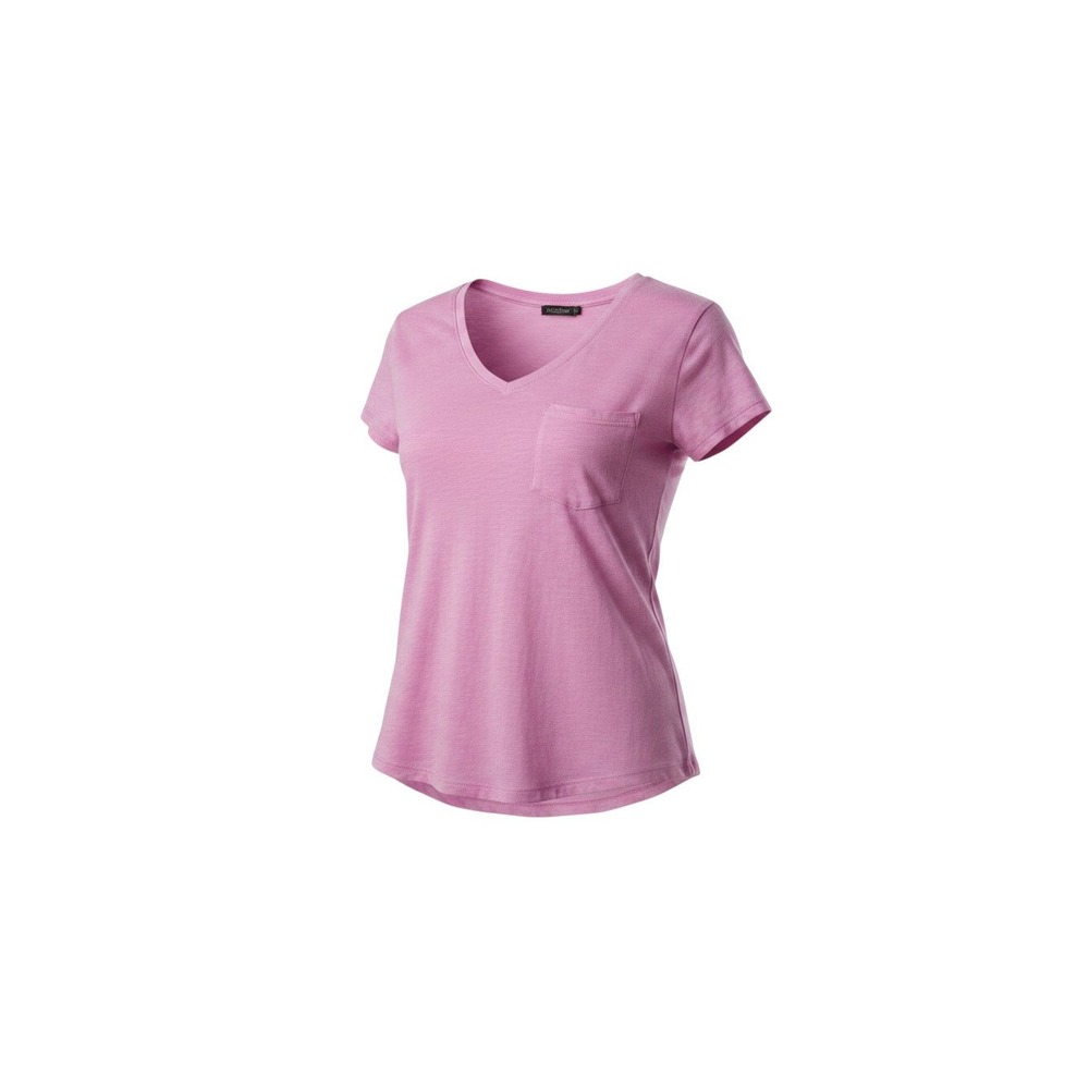 rue21 T-Shirt Womens Medium Pink V-Neck Short Sleeve Pocket Slub Knit Tee